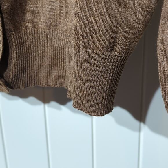 Judith Hart Brown Wide Ribbed Hem and Sleeved Silk Blend Cardigan Women's Sz L - Picture 3 of 8